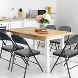 VINGLI 6 Pack Gray Folding Chairs with Padded Seats, Metal Frame with Comfortable Fabric Seat & Back, Capacity 350 lbs VINGLI