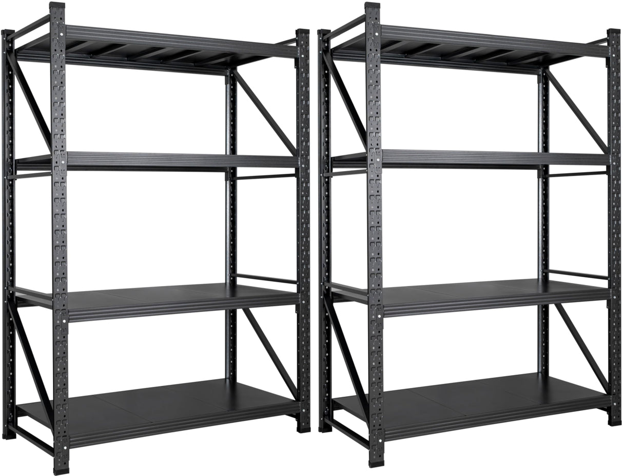 Set of 2 48" Wide Heavy Duty Garage Shelving Units,3000LBS 24 Deep Storage Shelves,Metal Garage Shelves,Large Storage Rack,Steel Shelf,Industrial Shelving for Shop,Warehouse,48" W x 24" D x 70" H SISESOL