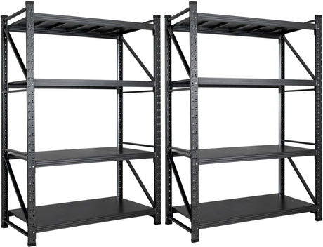 Set of 2 48" Wide Heavy Duty Garage Shelving Units,3000LBS 24 Deep Storage Shelves,Metal Garage Shelves,Large Storage Rack,Steel Shelf,Industrial Shelving for Shop,Warehouse,48" W x 24" D x 70" H SISESOL