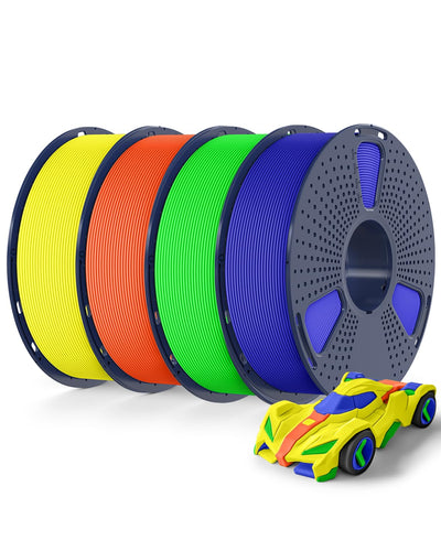 SUNLU High Speed PETG Filament 1.75mm 4KG Bundle, 3D Printer Filament 4kg, 1kg per Spool, Pack of 4, 4 Colors, Blue+Green+Orange+Yellow