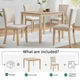 Harper & Bright Designs Modern 5-Piece Wooden Dining Table Set for 4 - Small Space 34.5" Square Kitchen Table & Upholstered Seats Chairs,Compact Apartment Dining Set,Light Oak + Beige Harper & Bright Designs