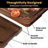 17” Walnut Cutting Board, Wooden Cutting Boards for Kitchen, Large Butcher Block Cutting Board, Large Cutting Board, Wood Cutting Boards for Kitchen with Juice Groove and Handles, Gift for Christmas Heimlove