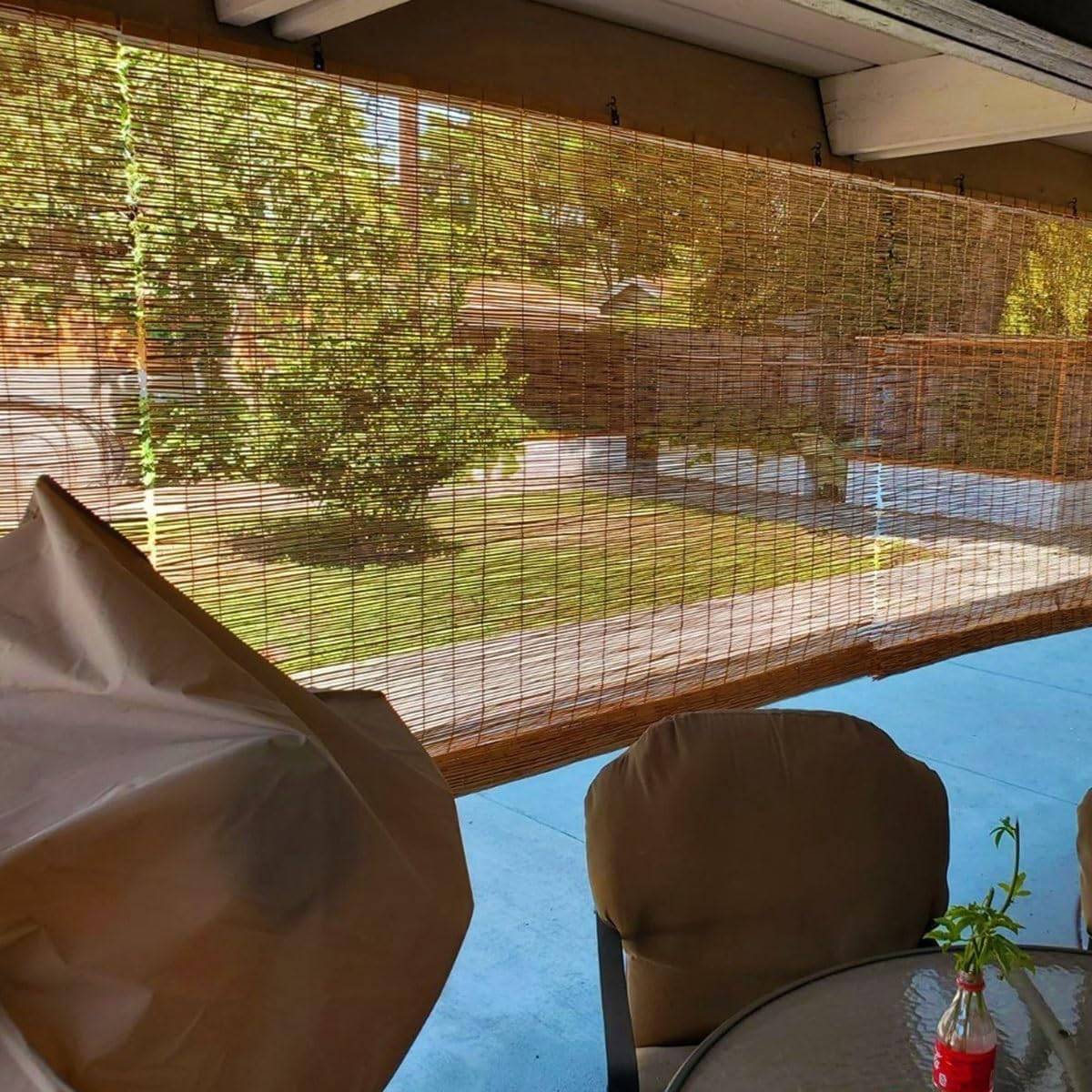 Bamboo Blinds for Interior Windows, Cordless Blackout Roller Shade Privacy Partition Natural Roll-up Reed Shades Retro Outdoor Bamboo Curtain 20 34 38 42 48 50 52 58 60 66 68 70 72 76in(32in x 64in(W KAKVSRBPER