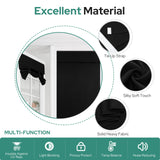 HOMEIDEAS Blackout French Privacy Door Curtains for Door Window,Curtains for Glass, Thermal Insulated Tie Up Shade Window Covering for Bedroom, Black, W26 X L40 Inch, 1 Panel HOMEIDEAS