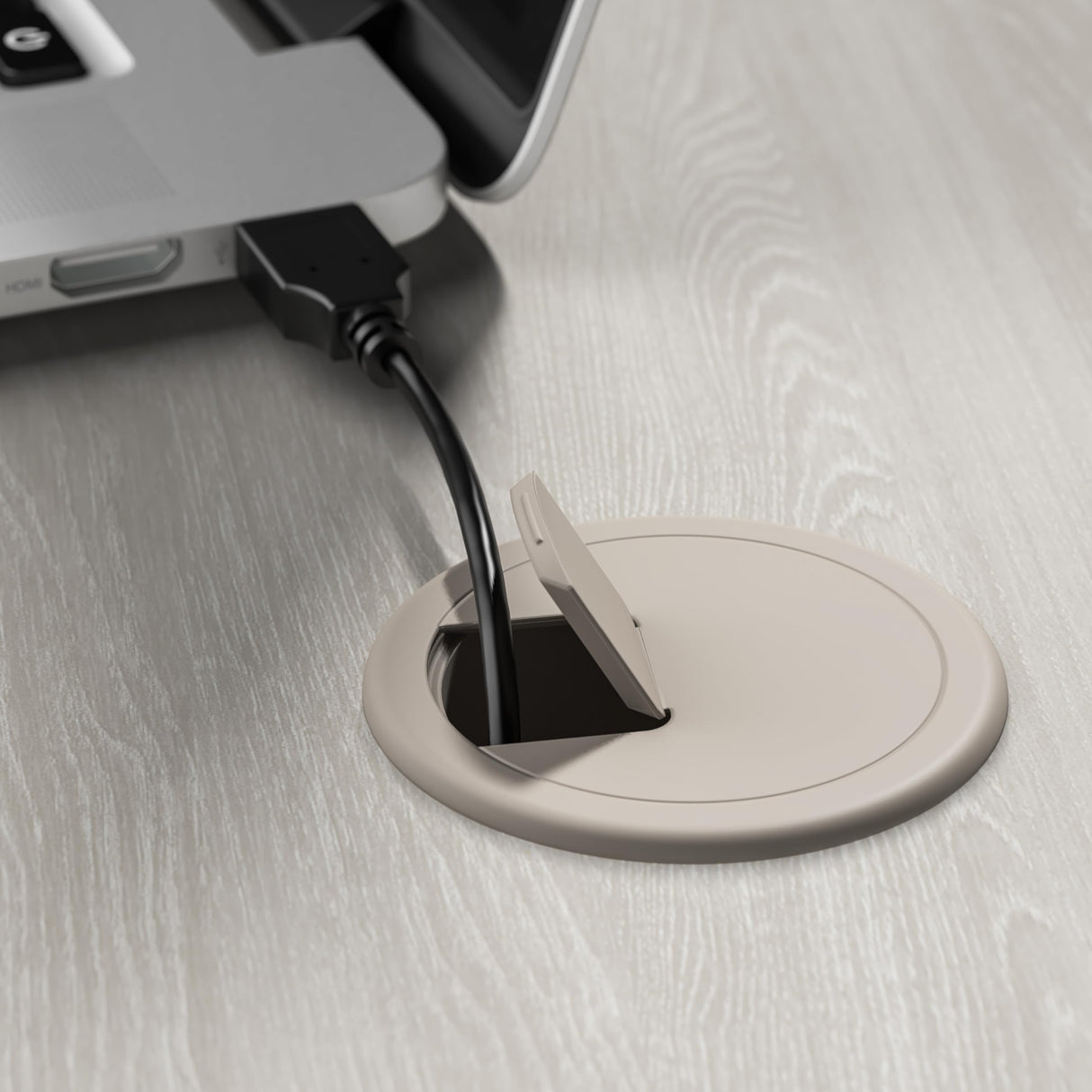 Bush Furniture L Shape Desk with Wire Management | Echo Collection Corner Bow Front Table for Home Office with Quick-to-Assemble Hardware, 72W, Gray Sand Bush Business Furniture