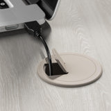 Bush Furniture L Shape Desk with Wire Management | Echo Collection Corner Bow Front Table for Home Office with Quick-to-Assemble Hardware, 72W, Gray Sand Bush Business Furniture