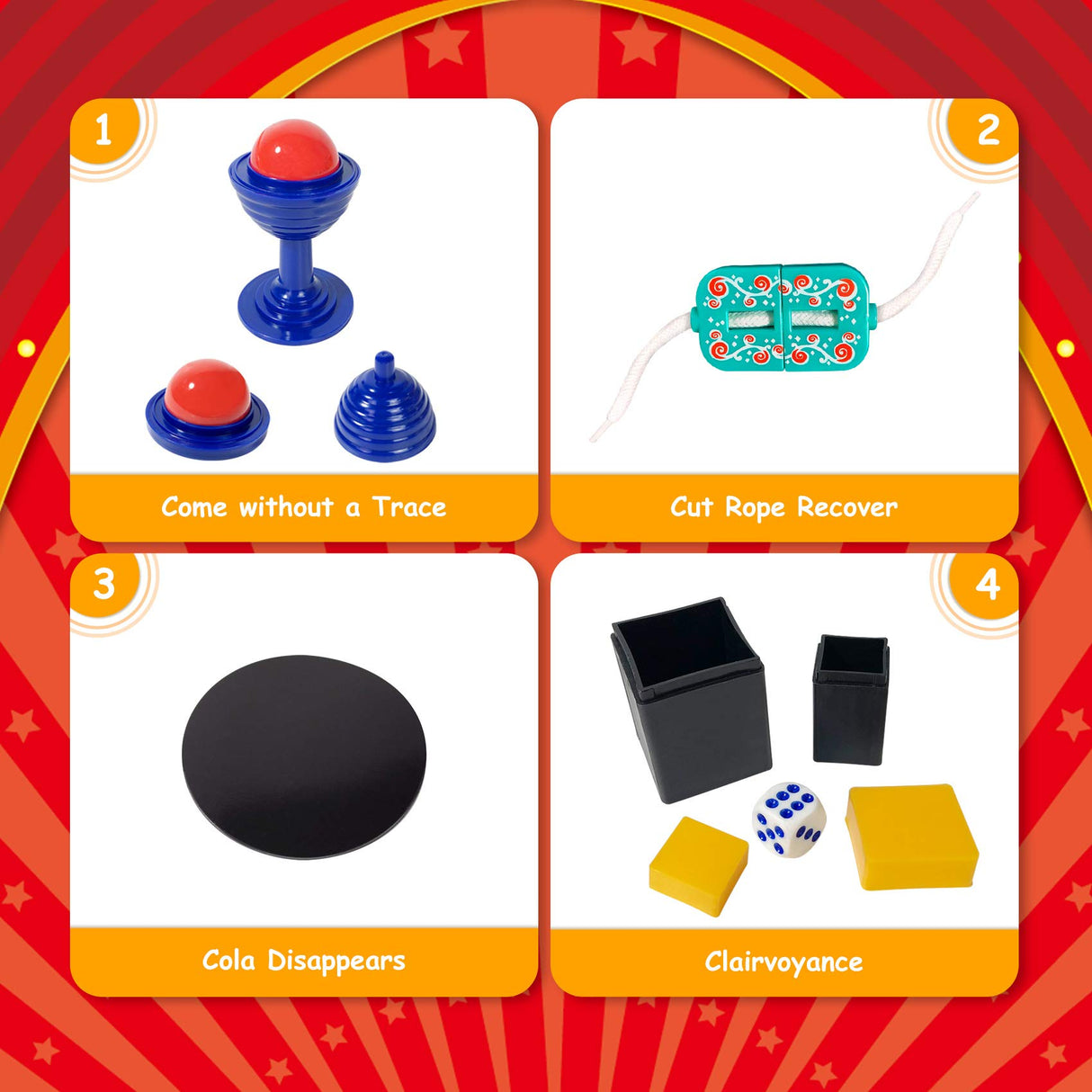 Heyzeibo Magic Kit for Kids - Magic Tricks Games Toy for Girls & Boys, Magician Pretend Play Dress Up Set with Magic Props & More Magic Tricks, Instruction Manual, for Beginners Toddlers Heyzeibo