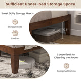 Giantex 14-Inch Walnut Solid Wood Platform Bed Frame - Minimalist Design, No Box Spring Required Giantex