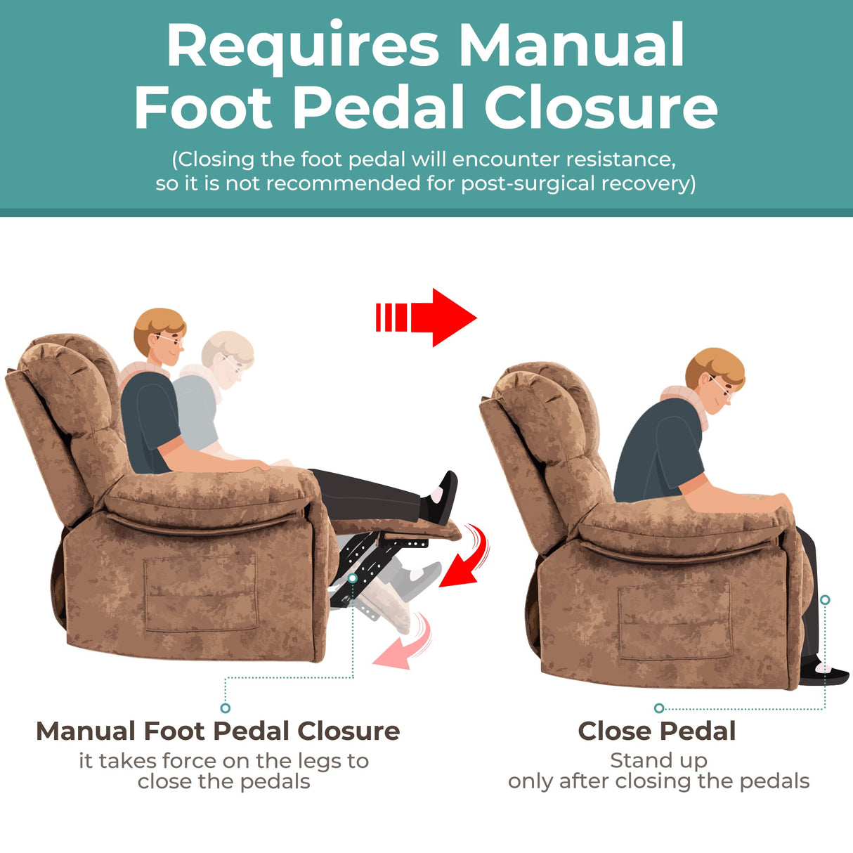 HOMYEDAMIC Recliner Chair Rocker Modern Ergonomic Lounge 360 Degree Swivel Single Sofa Seat Living Room Lounge Recliners (Americana, Grey - Chenille) HOMYEDAMIC