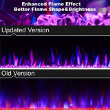 42" Electric Fireplace in-Wall Recessed and Wall Mounted 1500W Fireplace Heater and Linear Fireplace with Timer/Multicolor Flames/Touch Screen/Remote Control (Black) Xbeauty