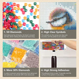 FHBUBPUP 5D Bird Diamond Painting Kits for Adults, Flowers Diamond Art Kits for Beginners, DIY Full Drill Round Diamond Dot Gem Art, Craft Gift Suitable for Home Wall Decoration 12×12Inch FHBUBPUP
