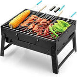 Folding Portable Barbecue Charcoal Grill, Barbecue Desk Tabletop Outdoor Stainless Steel Smoker BBQ for Outdoor Cooking Camping Picnics Beach (M1) AGM