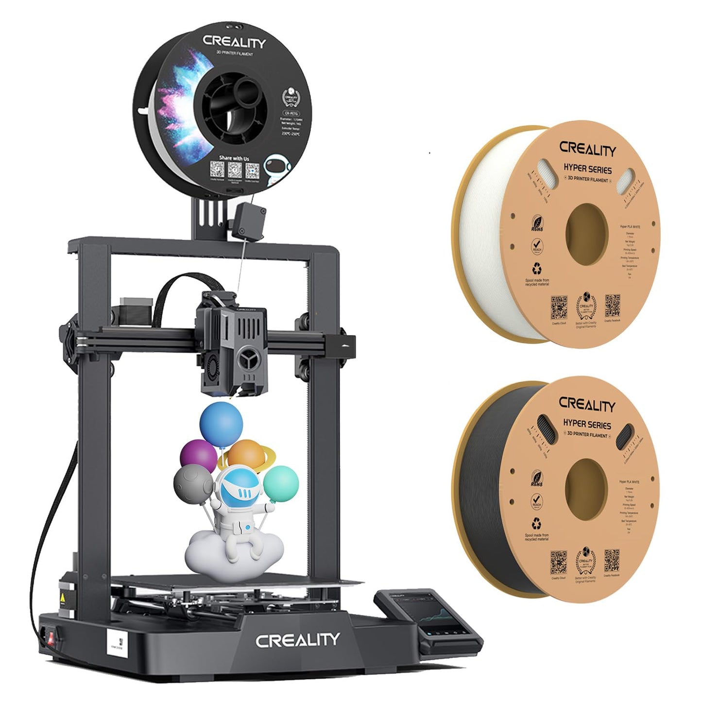 Creality Ender 3 V3 KE 3D Printer Up to 500mm/s Printing Speed, 1kg x 2 Pack High Speed PLA Included, 60W Ceramic Heater Hotend, X-axis Linear Rail & Dual Fans, Creality OS Smart Control,220x - WoodArtSupply