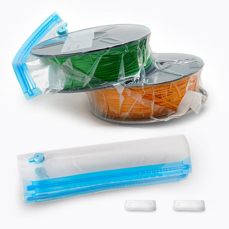 Filament Storage Bags(10-Pack 13x18 in) with Advanced Double Security flip Valve and 2 Clips. Keep Filament Dryer. Compatable with All 3D Printer Filament. SealVax