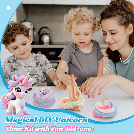 Keemanman Cloud Slime, Unicorn Galaxy Slime, DIY Supplies Kit for Girls and Boys, Stress Relief Toy Scented Sludge Toy for Kids Education, Party Favor, Gift and Birthday (3 Pack) Keemanman