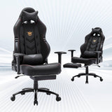 Big and Tall Gaming Chair with Footrest 350lbs, Computer Gamer Chair, High Back PC Gaming Chairs with Wide Seat, Lumbar Support, Armrest for Adults-Black COLAMY