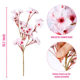 Sggvecsy Artificial Cherry Blossom Flowers 4 Pcs Faux Cherry Blossom Stems Faux Silk Cherry Blossom Branches 15.7’’ Fake Peach Flowers for Vase Arrangements Home Wedding Table Decor (Pink) Sggvecsy