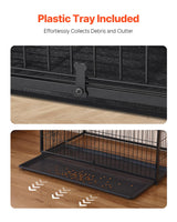 VEVOR 38" Dog Crate Furniture, Dog Kennel Furniture with Double Doors, 2-in-1 Decorative Wooden Dog Crate with Removable Tray, Dog Crate End Table Hold up to 70 lbs for Small, Medium Dogs Brown VEVOR