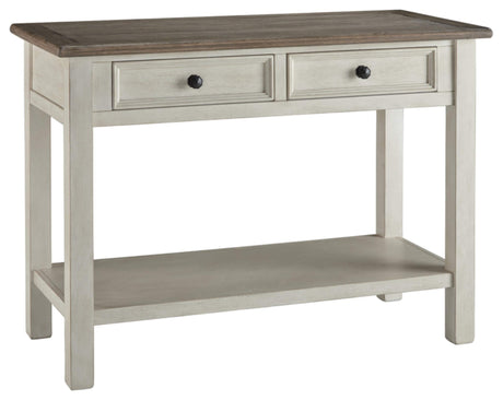 Signature Design by Ashley Bolanburg Farmhouse Rectangular Two Tone Sofa Table, Antique Cream Signature Design by Ashley