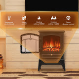 R.W.FLAME Electric Fireplace Stove Heater with Thermostat Control, 15" Cathedral Stylish Small Fireplace Heater, 3D Realistic Flame Effects, Adjustable Heating Mode, Overheating Safe Design R.W.FLAME
