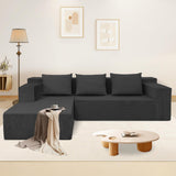 ANONER 103" Modular Sectional Sofa, L-Shaped Cloud Couch with Chaise, Corner Sofa with Deep Seat, Modern Minimalist Boneless Couch, Sectional Couches for Living Room, Apartment (Dark Grey) ANONER