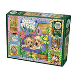Cobble Hill 1000 Piece Puzzle - Puppies and Posies Quilt - Sample Poster Included Cobble Hill Puzzle Company Ltd.