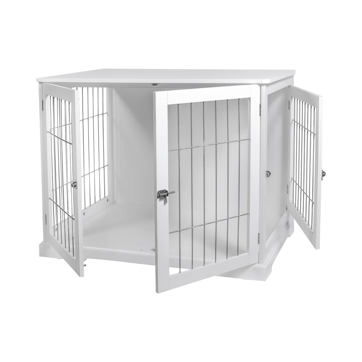 TRIXIE 29.5" Indoor Dog Crate, Wooden Crate Table for Dogs Up to 25 lb, Small Dog Kennel, Perfect in Any Room, White - WoodArtSupply