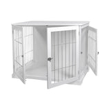 TRIXIE 29.5" Indoor Dog Crate, Wooden Crate Table for Dogs Up to 25 lb, Small Dog Kennel, Perfect in Any Room, White TRIXIE