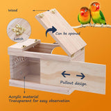 KHEARPSL Parakeet Nesting Box Transparent Bird Budgie Breeding Box Bird Nest Cage House for Lovebirds Cockatiels Parrots Budgie Finch Canary (Medium) KHEARPSL