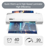 SINCHI 3-5 Mil, 13-Inch Thermal Laminator Machine, 40 Second Warm-Up, 20 inches/Minute, Includes Laminating Sheets, Paper Trimmer & Corner Rounder, Jam Release, Auto Shutoff, for Office, School, Home SINCHI