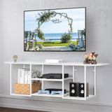 BTY Floating TV Stand for 50" TV Wall Mounted Entertainment Center with 3 Tier Open Storage Shelf, Wooden Media Console for Living Room, Bedroom, Under TV Shelf, White BTY