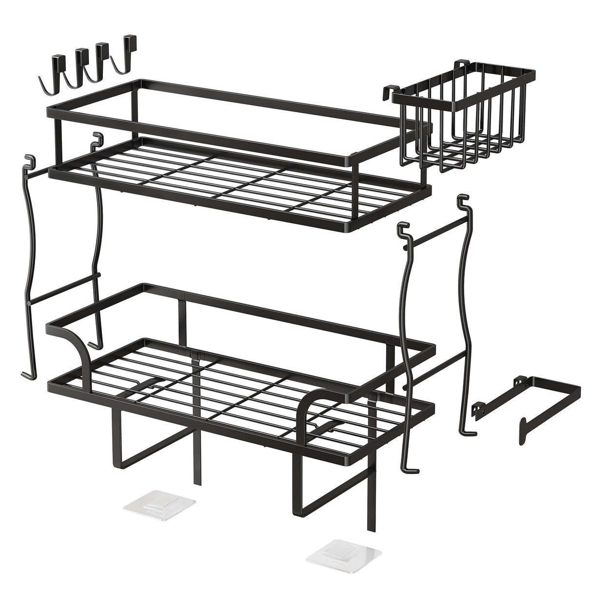 Kitstorack 2-Tier Over Toilet Storage, Easy to Install without Drilling or Screwing, Suitable for Bathroom Organizers and Storage, Over the Toilet Shelf as Space Savers Kitstorack
