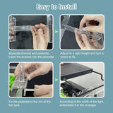 Aquarium Light Holder Adjustable, Clear Acrylic Fish Tank LED Light Riser Stand Aquarium Lamp Brackets Kit 2pcs Transparent Support for Width 2.34-4.7 Inches Light with Extendable Bracket driamor