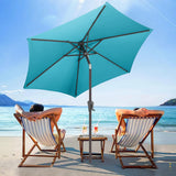 AckMizz 7.5ft Outdoor Patio Umbrella - Table Umbrella Waterprool UV Protection, Sombrillas de Patio with Push Button Tilt&Crank, Sun Umbrella for Pool, Porch, Garden, Deck, Backyard(Sky Blue) AckMizz