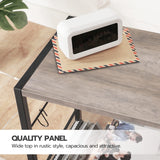 HOOBRO Industrial Printer Stand, 3-Tier Mobile Printer Table, Rolling Cart with Power Outlets and USB Ports, Home Printer Stand with 2 Hooks, for Office, Living Room, Greige and Black BG22UPS01 HOOBRO