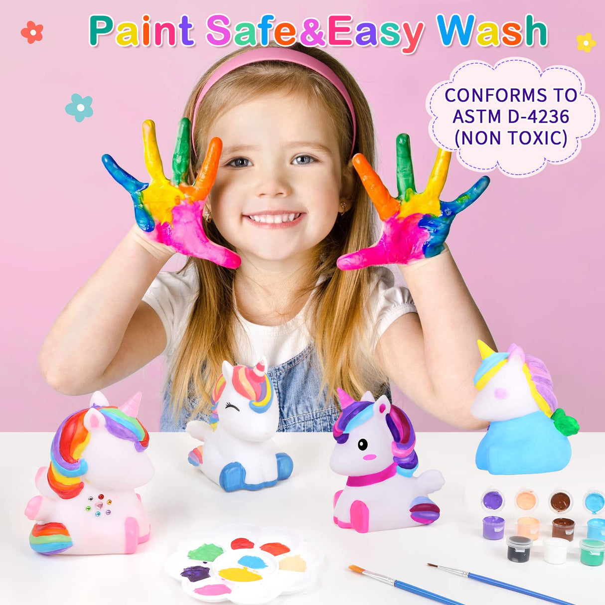 dededa Paint Your Own Unicorn Night Light Art Kit, Arts and Crafts for Kids Ages 4-8,Unicorns Gifts for Girls Painting Kit Unicorn Toys for Kids 4 5 6 7 8 9 10 11 12+ (1Pc) dededa