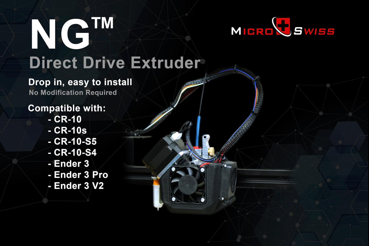 Micro Swiss NG™ Direct Drive Extruder for Creality CR-10 / Ender 3 Printers (Drop in Upgrade, No modifican Required) Micro-Swiss