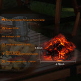 Bestview LED Simulation Charcoal Flame Lamp Fake Campfire Night Light, 3D Fake Fireplace Fire Pit Firewood Lamp with Realistic Log Flameless Candle Battery Operated, Halloween Christmas Decorations Bestview