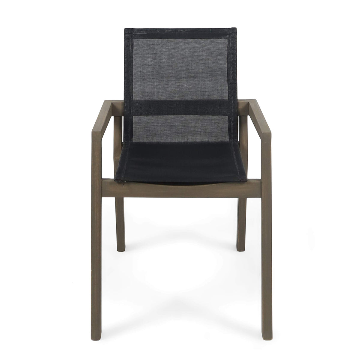 Christopher Knight Home 305156 Jimmy Outdoor Acacia Wood and Mesh Dining Chairs (Set of 2), Gray Finish Christopher Knight Home