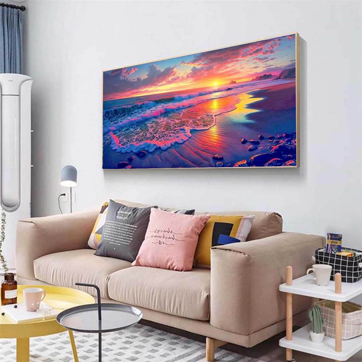 Diamond Painting Kits for Adults,Large Sunset Ocean Beach Diamond Art Painting for Beginners, Diamond Round 5D Full Drill Paint with Diamonds Pictures Gem Art Painting Kits DIY Crafts Kits 28X16in OFRKE