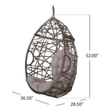 Christopher Knight Home Cayuse Outdoor Wicker Hanging Egg Chair, Gray Christopher Knight Home