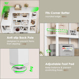 Keyluv 72" Tall Corner Bookshelf with Door, 6-Tier L Shaped Bookshelves and Bookcase with Storage Cabinet, 2 Pieces Individual Convertible Book Shelf, Display Shelf for Home Office Living Room, White Keyluv