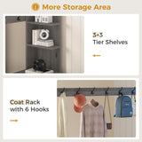 ADORNEVE Full Size Loft Bed with Desk and 8 Storage Drawers, Metal Loft Beds Full with LED Lights & Charging Sation, Heavy Duty Loft Bed Frame with 6 Storage Shelves, Space-Saving, Noise Free,Grey ADORNEVE