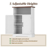 Smuxee Freestanding Cabinet Organizer, Farmhouse Style with Barn Door and Adjustable Shelf, White, for Bathroom, Kitchen, Living Room Smuxee