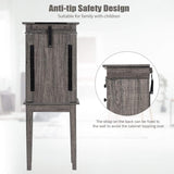 CHARMAID Jewelry Cabinet Armoire with 5 Drawers, Jewelry Box Organizer with Top Flip Mirror, Side Swing Doors, Necklace Hooks Top Storage Organizer, Standing Jewelry Armoire Chest CHARMAID