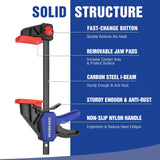 WORKPRO 6" Bar Clamps for Woodworking 2-Pack, Quick-Release Wood Clamps/Spreader Light Duty, One Hand F Clmaps 150 LBS Load Limit, Ideal for Woodworking and DIY Projects WORKPRO