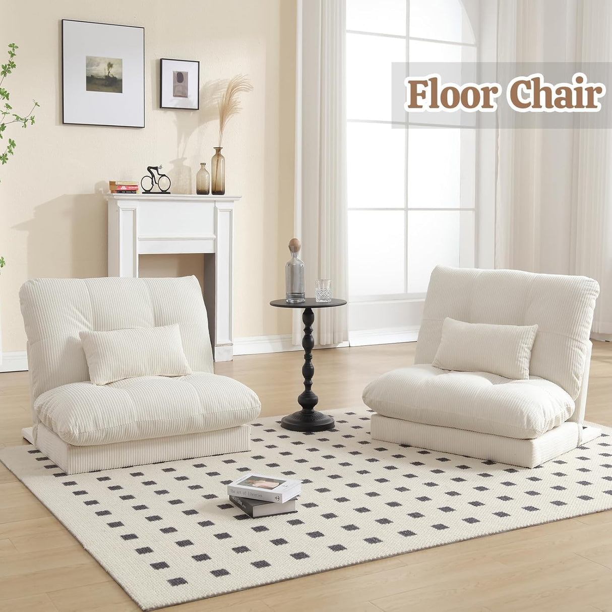 ASAHREE 72'' Corduroy Futon Convertible Sofa Couch,Comfy Sleeper Sofa Bed with Adjustable Backrest, Modern Futon Loveseat for Living Room, Bedroom, Office, Apartment, Dorm, White ASAHREE