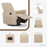 Evolur Raleigh Glider in Tan, Upholstered Plush Seating 360° Swivel Glider Rocking Chair, FSC Certified, Greenguard Gold & JPMA Certified Nursery Glider Recliner Evolur