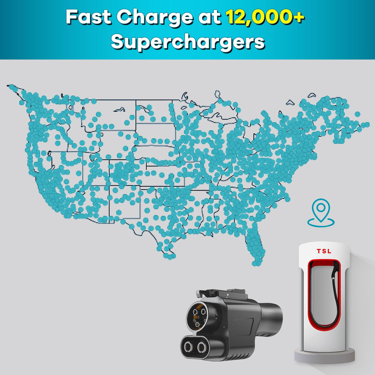 YIGPAIPO Compatible Tesla Supercharger (NACS) to CCS Electric Vehicle Adapter - 500 Amps / 1,000V - Fast Charge Your CCS1 EV at Tesla Superchargers with Vortex Plug YIGPAIPO