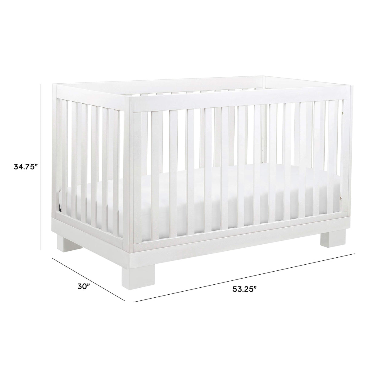 Babyletto Modo 3-in-1 Convertible Crib with Toddler Bed Conversion Kit in White, Greenguard Gold Certified babyletto